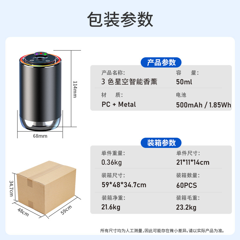 Three-color Starry Sky Top Car - Perfume Top Fragrance review and price